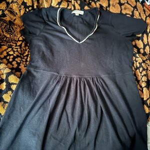 Burberry Black Top with White and Red Trim